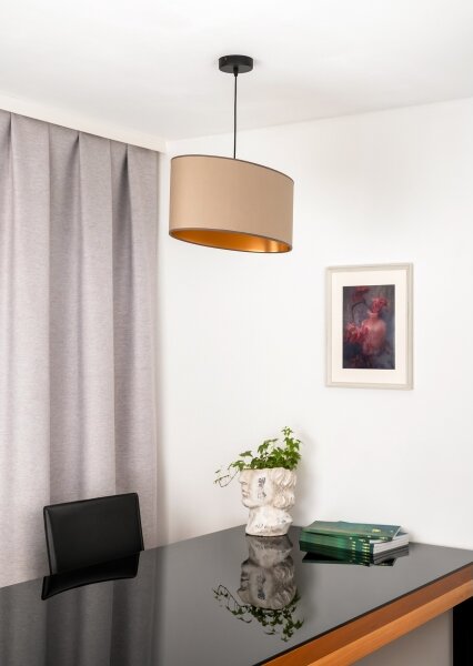 Duolla - Luster na lanku OVAL VEGAN 1xE27/15W/230V béžová