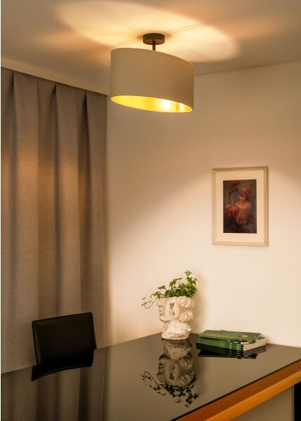 Duolla - Prisadený luster OVAL VEGAN 1xE27/15W/230V krémová
