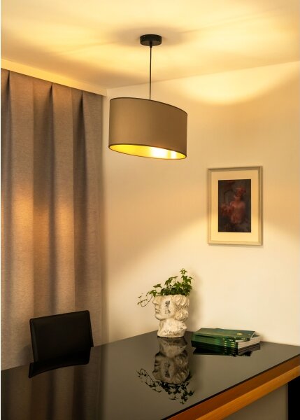 Duolla - Luster na lanku OVAL VEGAN 1xE27/15W/230V béžová