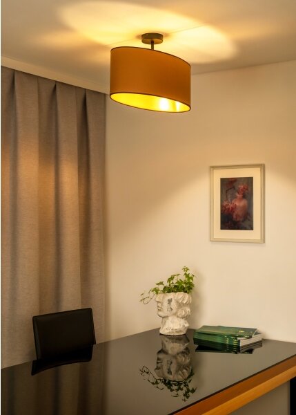 Duolla - Prisadený luster OVAL VEGAN 1xE27/15W/230V hnedá