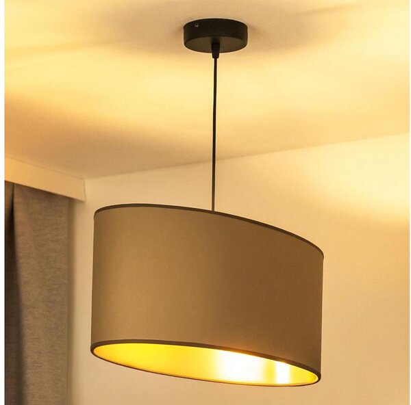 Duolla - Luster na lanku OVAL VEGAN 1xE27/15W/230V béžová
