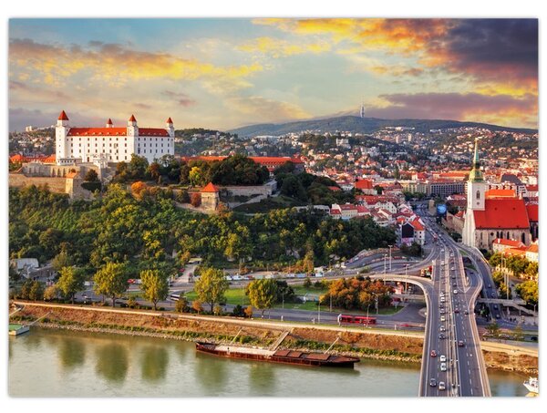 Obraz - Panorama Bratislavy, Slovensko (70x50 cm)