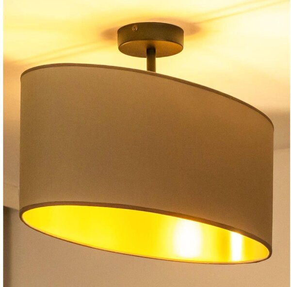 Duolla - Prisadený luster OVAL VEGAN 1xE27/15W/230V béžová