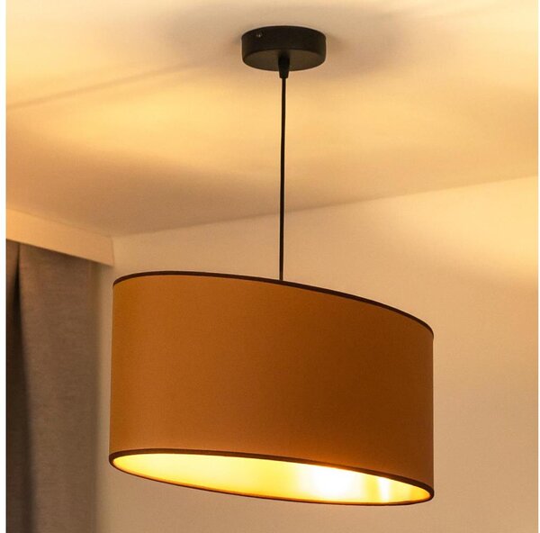 Duolla - Luster na lanku OVAL VEGAN 1xE27/15W/230V hnedá