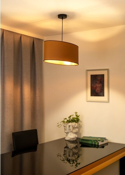 Duolla - Luster na lanku OVAL VEGAN 1xE27/15W/230V hnedá
