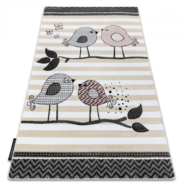 Dywany Łuszczów , Detský kusový koberec Petit Birds cream, 120x170, šedá, detská izba