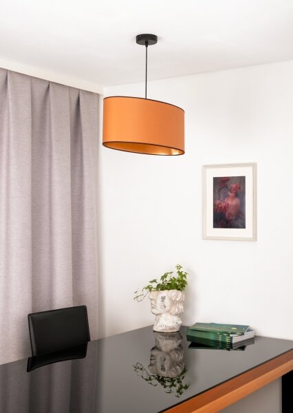 Duolla - Luster na lanku OVAL VEGAN 1xE27/15W/230V hnedá