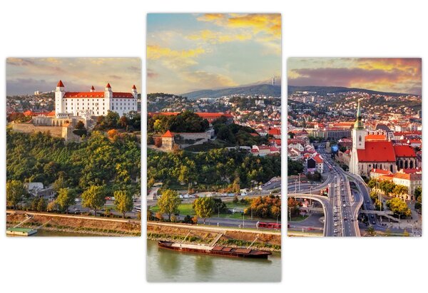 Obraz - Panorama Bratislavy, Slovensko (90x60 cm)