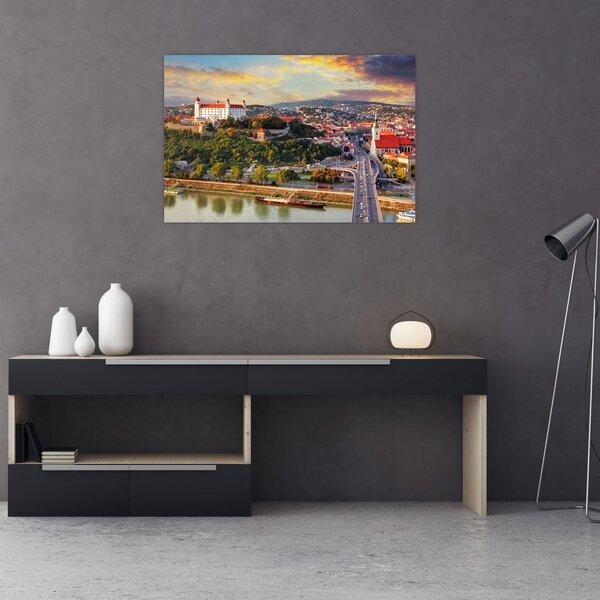 Obraz - Panorama Bratislavy, Slovensko (90x60 cm)