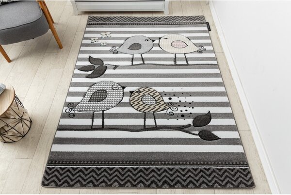 Dywany Łuszczów , Detský kusový koberec Petit C549 Birds grey, 120x170, šedá, detská izba