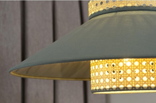 Duolla - Luster na lanku RIO RATTAN 1xE27/15W/230V pr. 45 cm zelená/ratan