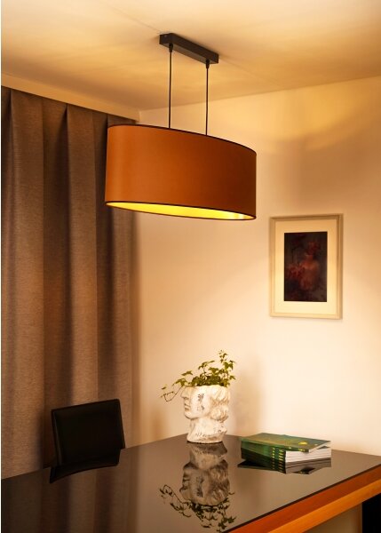 Duolla - Luster na lanku OVAL VEGAN 2xE27/15W/230V hnedá