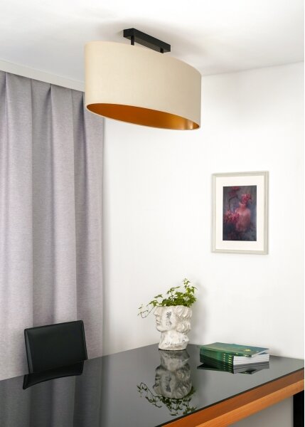 Duolla - Prisadený luster OVAL VEGAN 2xE27/15W/230V krémová