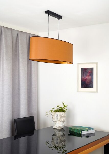 Duolla - Luster na lanku OVAL VEGAN 2xE27/15W/230V hnedá