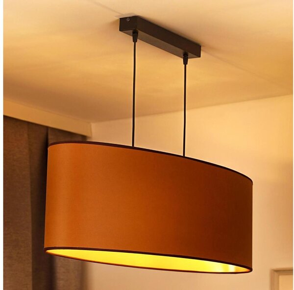 Duolla - Luster na lanku OVAL VEGAN 2xE27/15W/230V hnedá