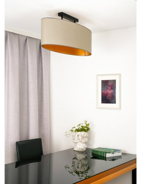 Duolla - Prisadený luster OVAL VEGAN 2xE27/15W/230V béžová