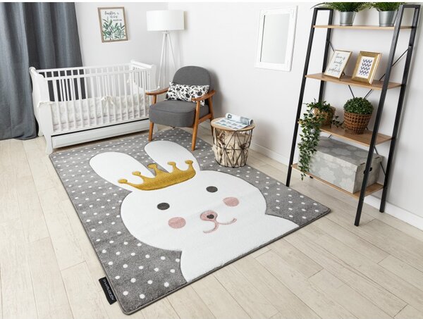 Dywany Łuszczów, Detský kusový koberec Petit Bunny grey, 140x190, šedá, detská izba