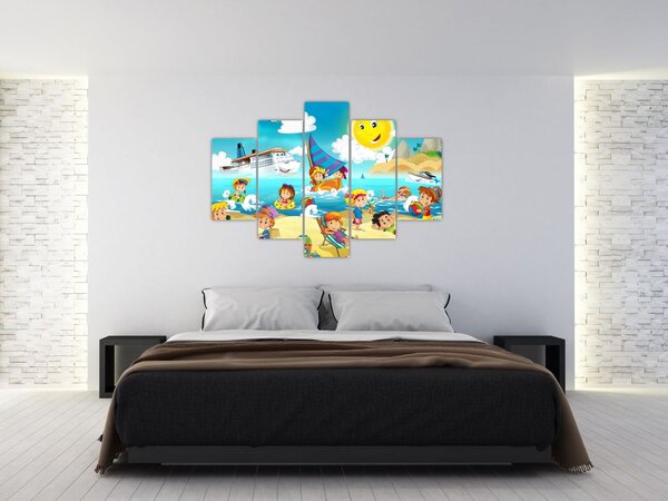 Obraz - Deň na pláži (150x105 cm)