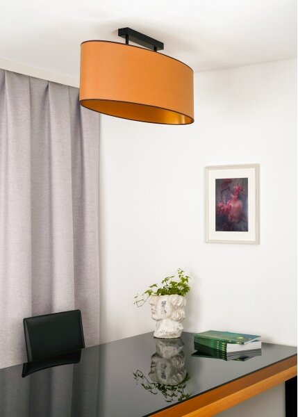 Duolla - Prisadený luster OVAL VEGAN 2xE27/15W/230V hnedá