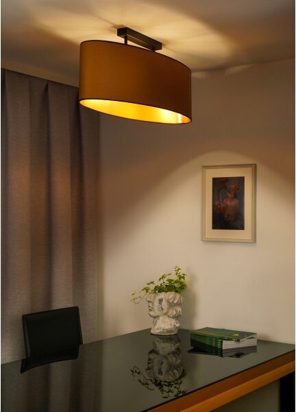 Duolla - Prisadený luster OVAL VEGAN 2xE27/15W/230V hnedá