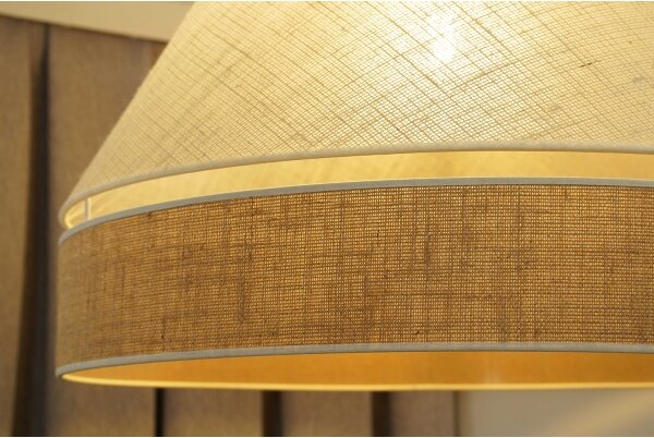 Duolla - Luster na lanku YUTE AVIGNON 1xE27/15W/230V pr. 60 cm šedá/hnedá