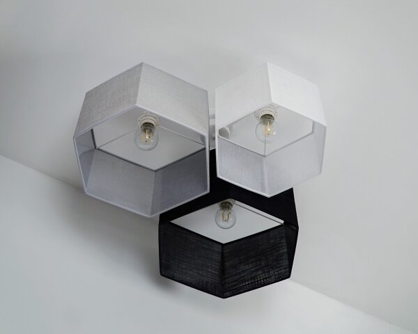 Duolla - Prisadený luster ROLLER TRIO HEX 3xE27/15W/230V čierna/šedá/biela