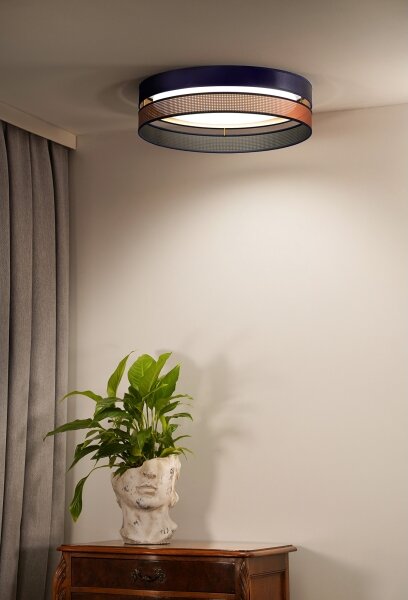 Duolla-LED Stropné svietidlo ROLLER DUO SHINY LED/24W/230V pr. 45 cm modrá/medená