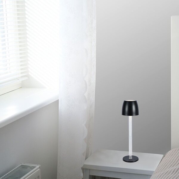 LED stmievateľná nabíjacia stolná lampa LED/3W/5V 3000K čierna