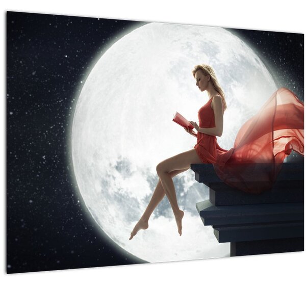Obraz - Žena za svitu mesiaca (70x50 cm)