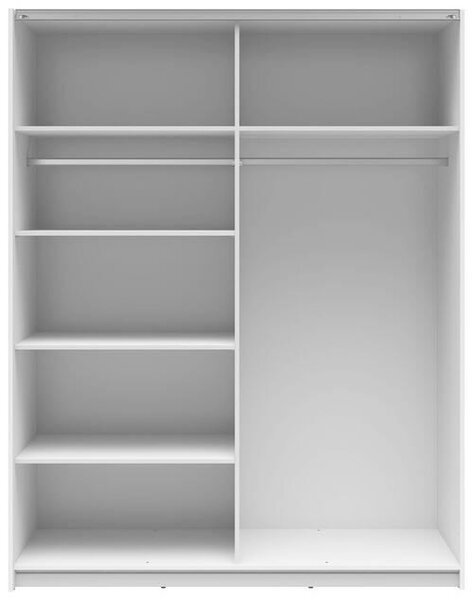 ŠAT. SKRIŇA S POSUV. DVERAMI, biela s vysokým leskom, 153,5/195,5/60 cm Livetastic - Skrine, Online Only