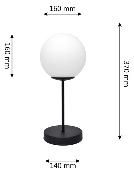 Stolná lampa MOON 1xE27/15W/230V čierna