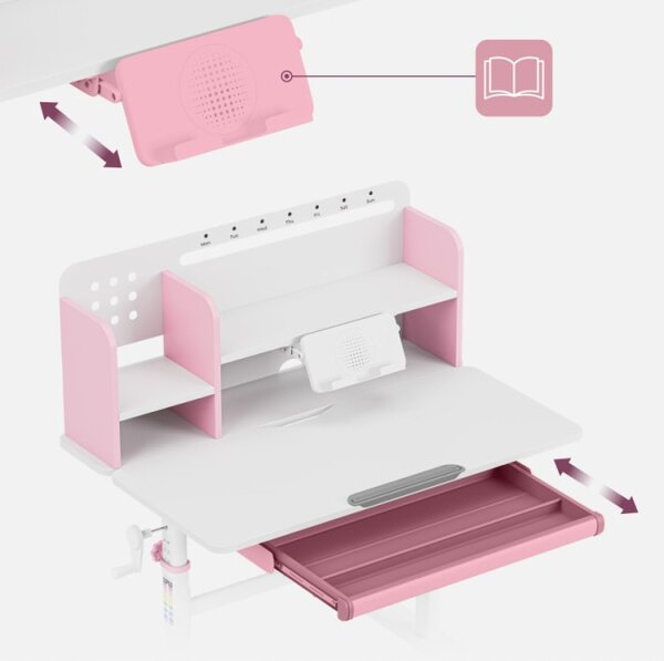 Detský rastúci písací stôl Mark Adler Study 5.0 Pink