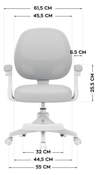 Detská otočná stolička Mark Adler Junior 3.1 Grey