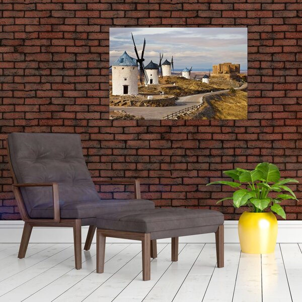 Obraz - Veterné mlyny Consuegra, Španielsko (90x60 cm)