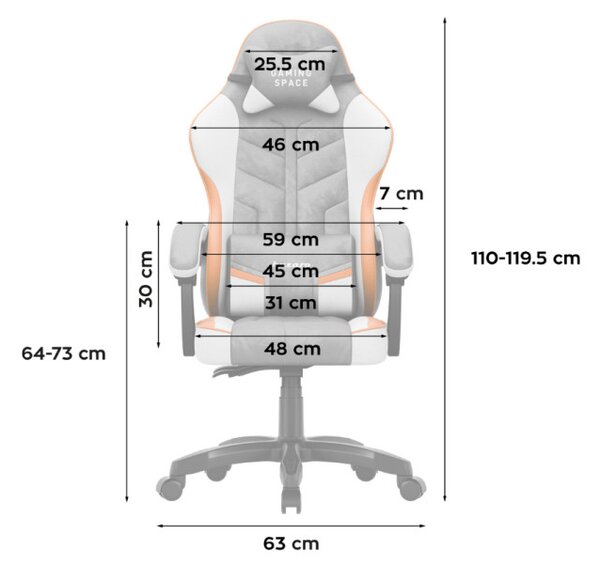 Herná stolička Force 2.7 Grey Velour