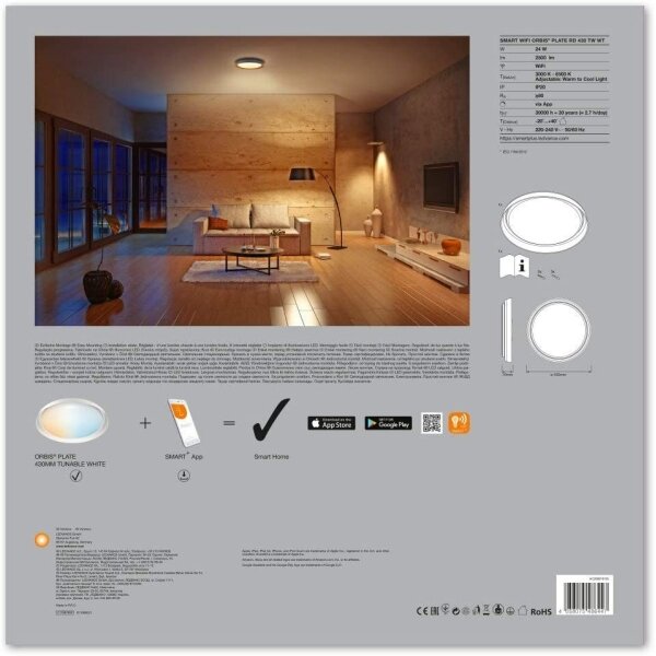 Ledvance - LED Stmievateľné stropné svietidlo SMART+ PLATE LED/24W/230V Wi-Fi