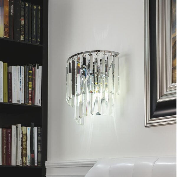 BRILAGI - LED Krištáľové nástenné svietidlo MOZART 2xE14/40W/230V lesklý chróm