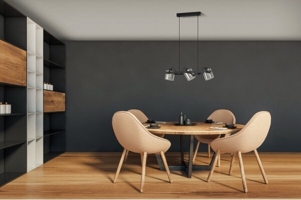 Eglo 780478 - Luster na lanku CALERINO 3xE27/40W/230V čierna