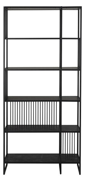 Čierna knižnica v dekore kameňa 85x185 cm Strington – Actona
