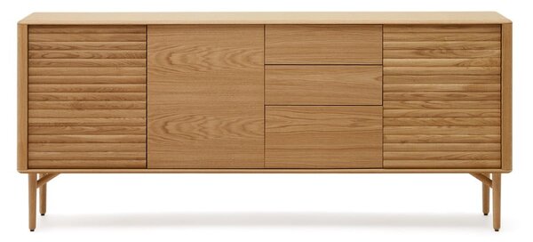 Nízka komoda v dekore duba v prírodnej farbe 200x86 cm Lenon – Kave Home