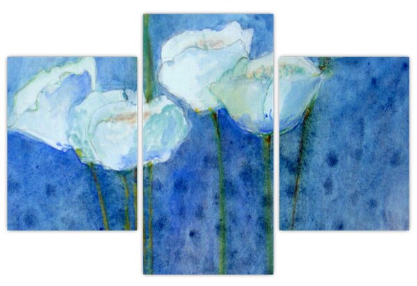Obraz - Biele tulipány (90x60 cm)
