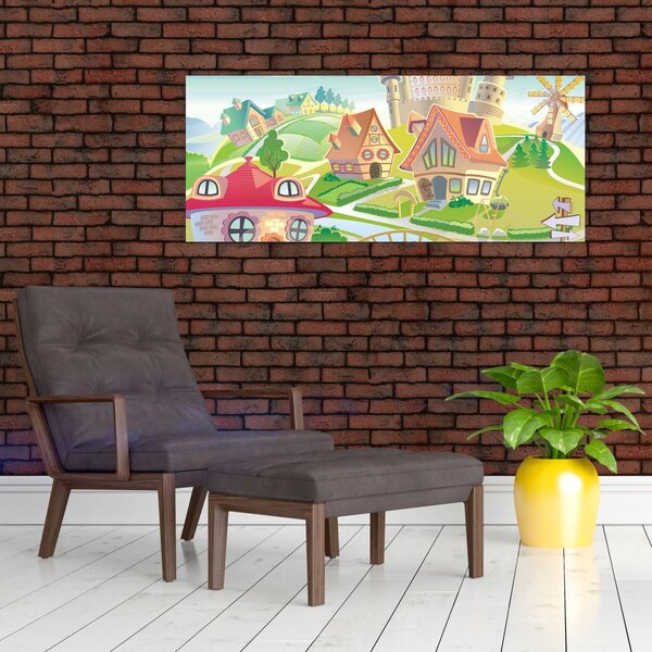 Obraz - Farebné mestečko (120x50 cm)