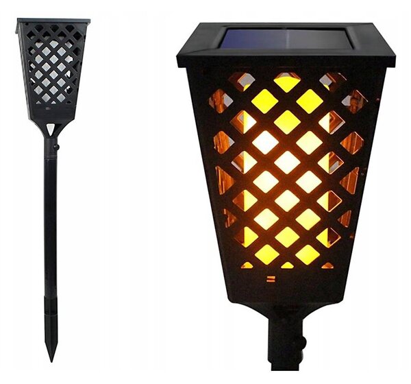 LED solárna lampa so senzorom LED/0,6W/5,5V IP65 2000 mAh 107 cm čierna