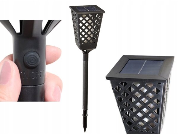 LED solárna lampa so senzorom LED/0,6W/5,5V IP65 2000 mAh 107 cm čierna