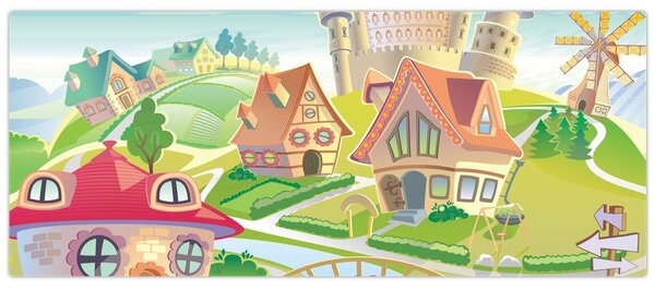 Obraz - Farebné mestečko (120x50 cm)