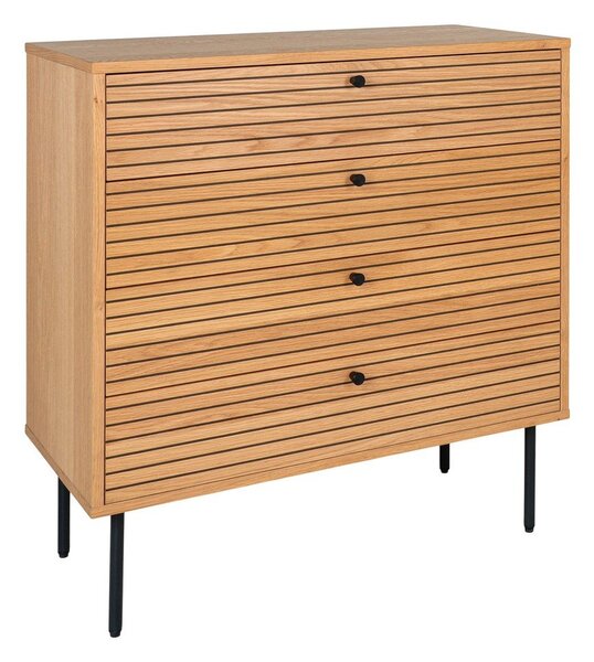 Vysoká komoda v dekore duba v prírodnej farbe 80x85 cm Kyoto – House Nordic