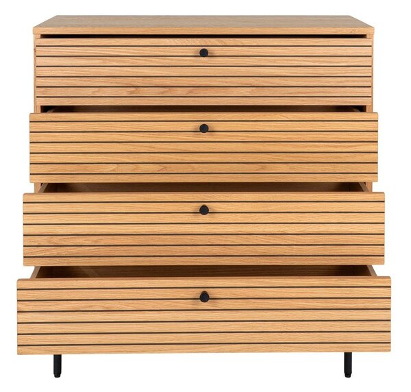 Vysoká komoda v dekore duba v prírodnej farbe 80x85 cm Kyoto – House Nordic