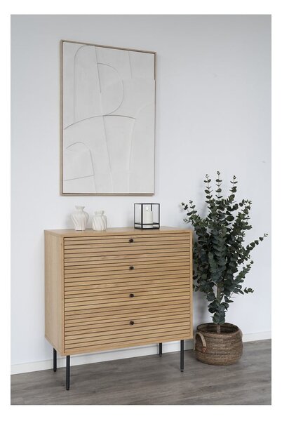 Vysoká komoda v dekore duba v prírodnej farbe 80x85 cm Kyoto – House Nordic