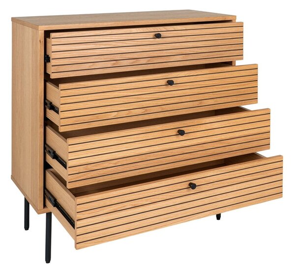 Vysoká komoda v dekore duba v prírodnej farbe 80x85 cm Kyoto – House Nordic