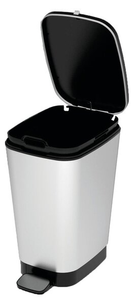 Pedálový plastový odpadkový kôš v striebornej farbe 25 l Chic Bin – KIS